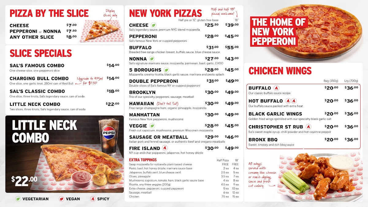 Menu Sal's Authentic Ny Pizza - Parnell-1